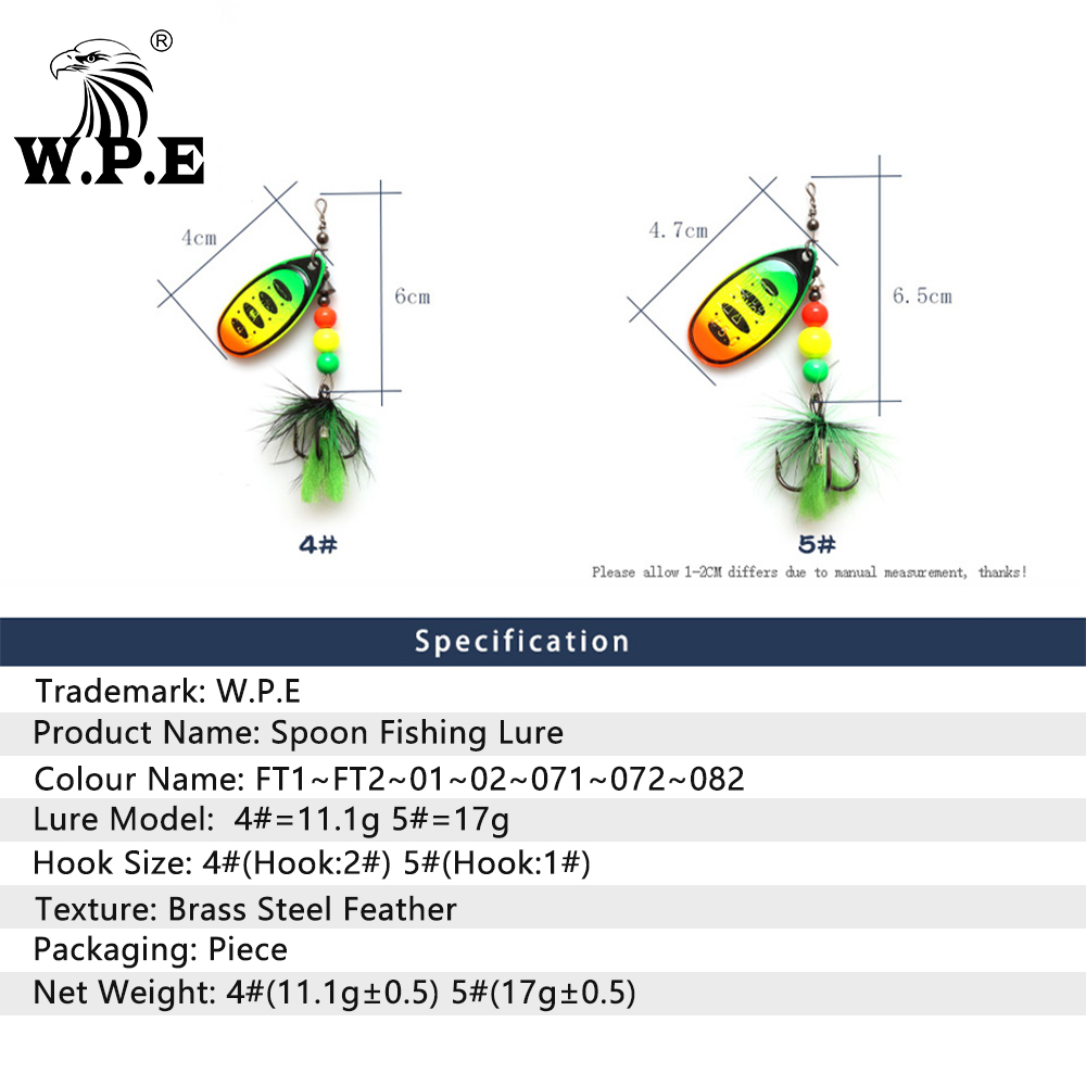 W.P.E-señuelo de cuchara para  - Fishing Equipment Brands reseña y precio