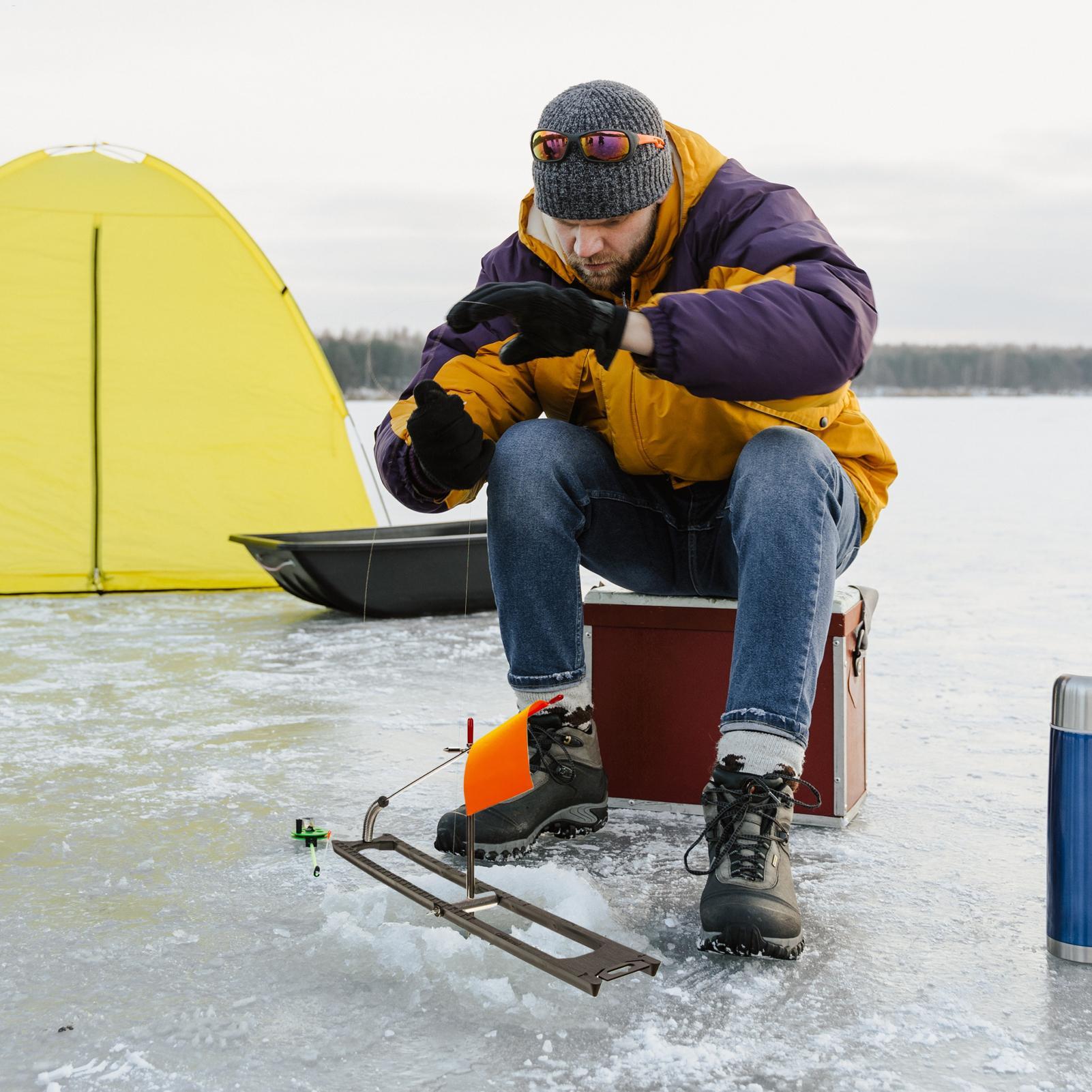 Banderas de punta para pesca e - Ice Fishing Tip Up reseña y precio